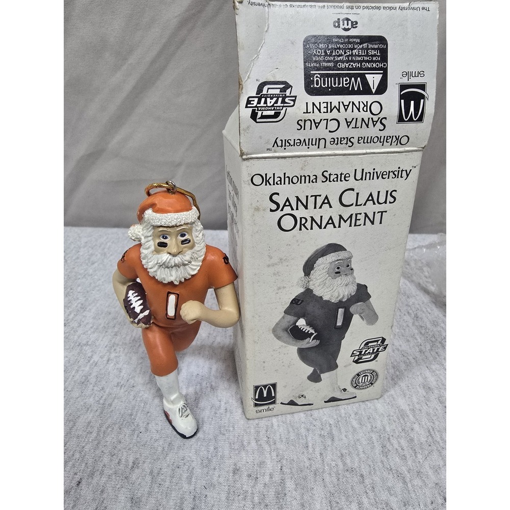 Vintage Oklahoma State University Santa Clause Ornament Ronald McDonald house 5"